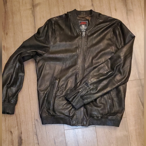 "SOLD" Diesel industry leather bomber jacket euc size L - Picture 1 of 16